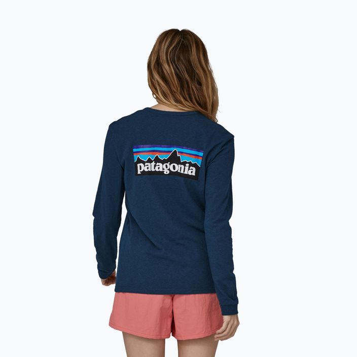 Дамска тениска за трекинг Patagonia P-6 Logo Responsibili-Tee LS tidepool blue 2