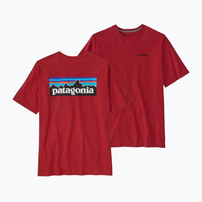 Мъжка тениска за трекинг Patagonia P-6 Logo Responsibili-Tee червена 3