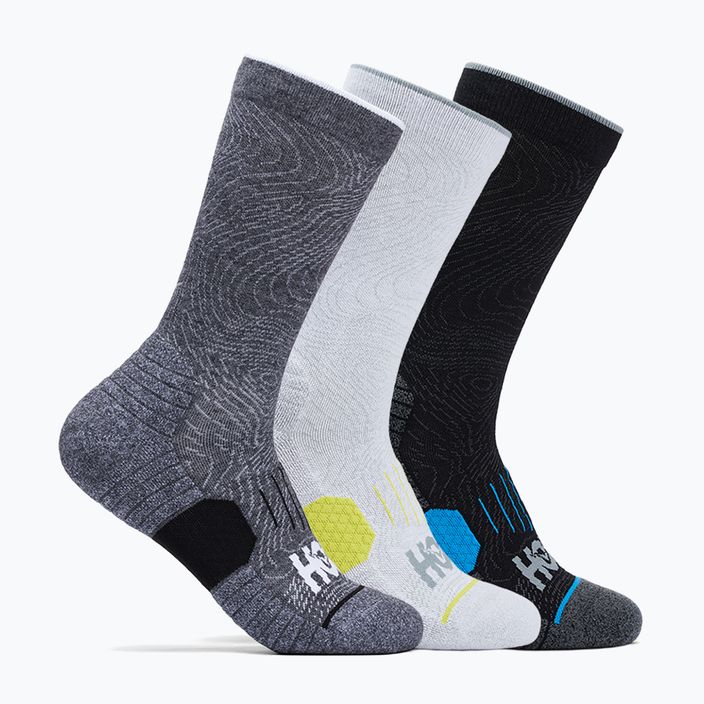 Чорапи за бягане HOKA Crew Run Sock 3 parywhite/black/grey