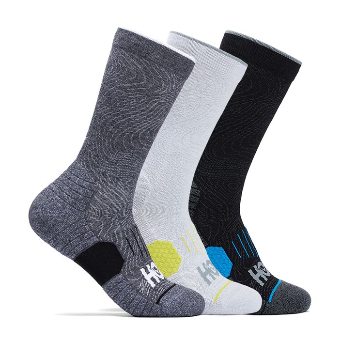 Чорапи за бягане HOKA Crew Run Sock 3 parywhite/black/grey 2