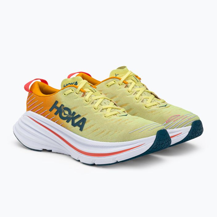 Мъжки обувки за бягане HOKA Bondi X в бяло и жълто 1113512-WEPR 3
