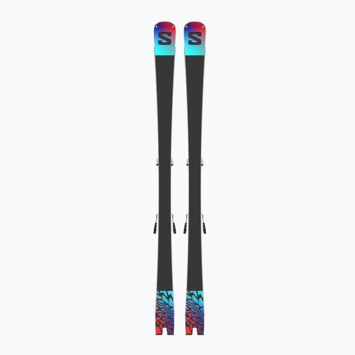 Salomon Addikt + Z12 GW ски за спускане бяло/черно/пастелно неоново синьо 7