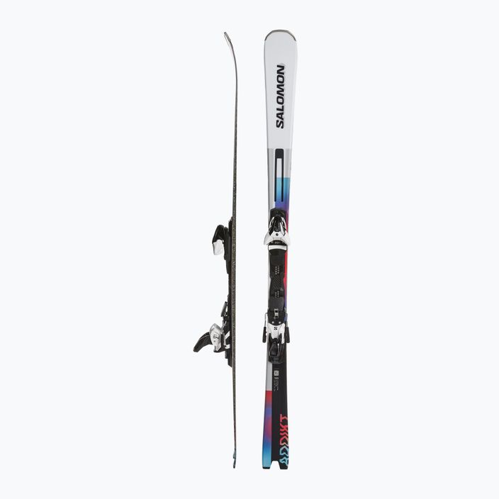 Salomon Addikt + Z12 GW ски за спускане бяло/черно/пастелно неоново синьо 2
