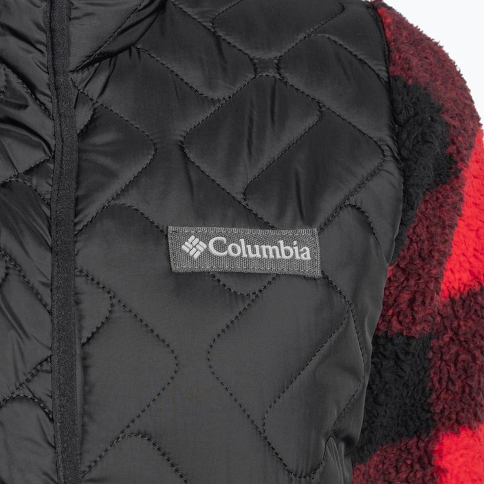 Дамски суитшърт Columbia Sweet View Fleece с качулка за трекинг черен/червен каре с лилии 9