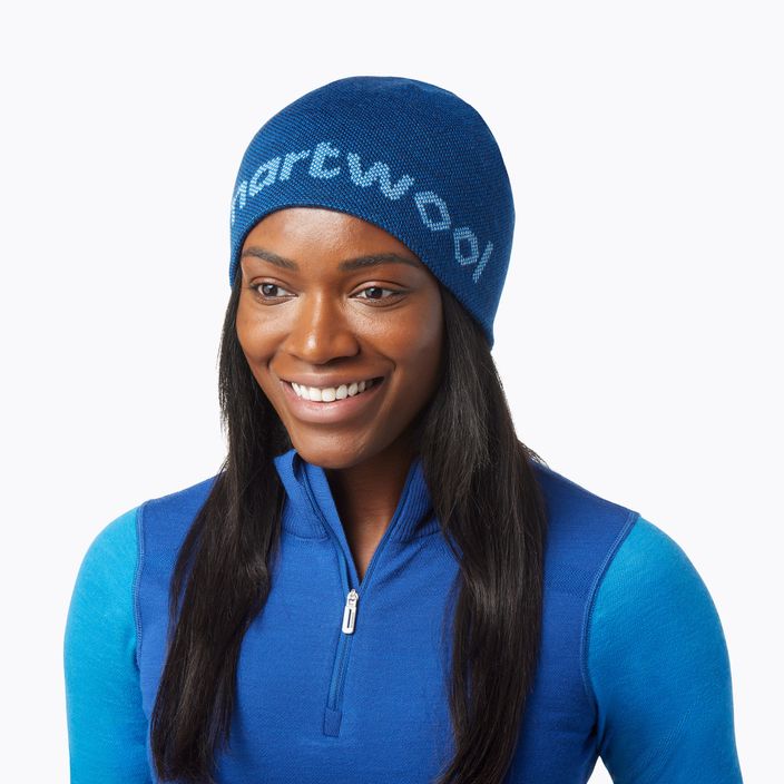 Smartwool Lid Logo зимна шапка синя 11441-J96 8