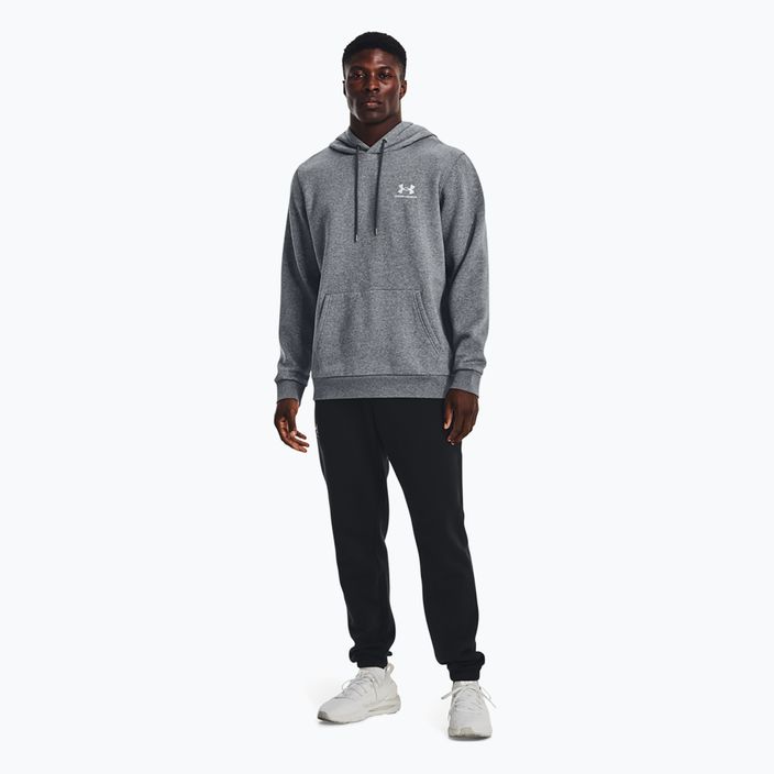 Мъжка качулка Under Armour Essential Fleece Hoodie pitch gray medium heather/white 2