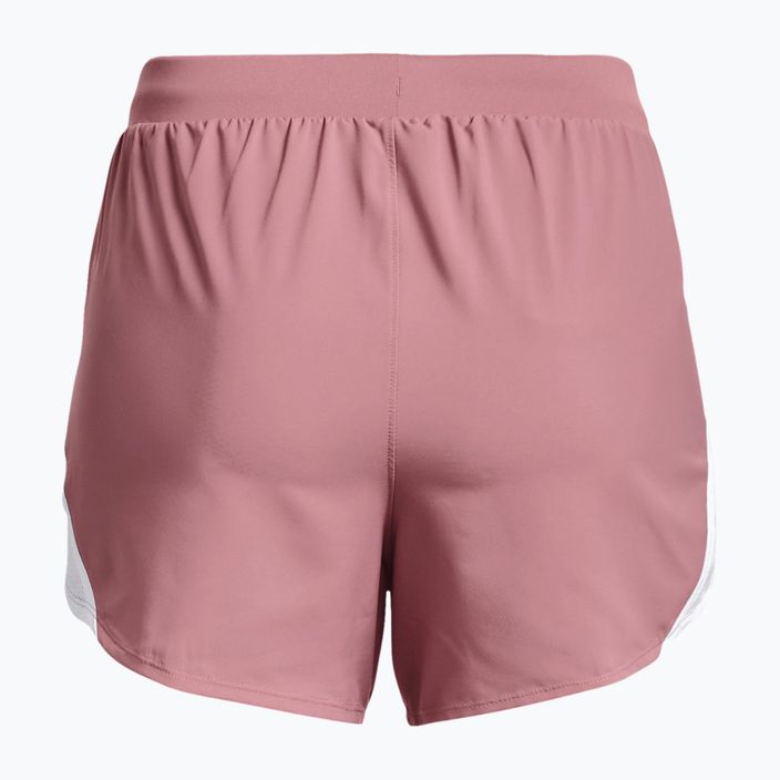Къси панталони за бягане за жени Under Armour Fly By 2.0, розово и бяло 1350196-697 2