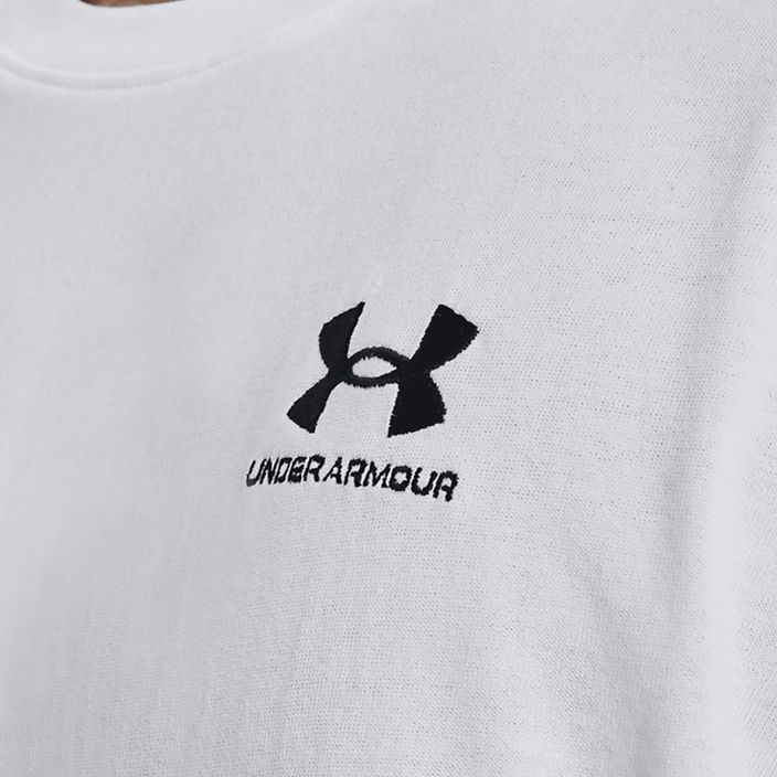 Мъжка тениска Under Armour Logo Emb Heavyweight white/black 4