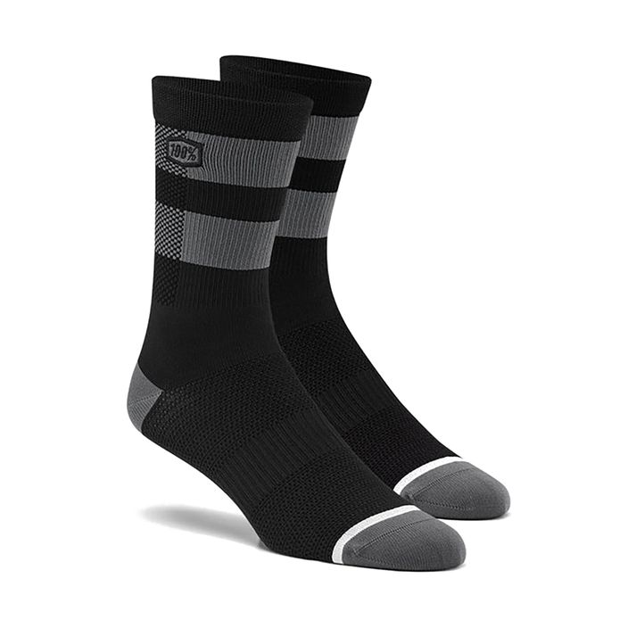 Чорапи за колоездене 100% Flow Performance черни / сиви 2