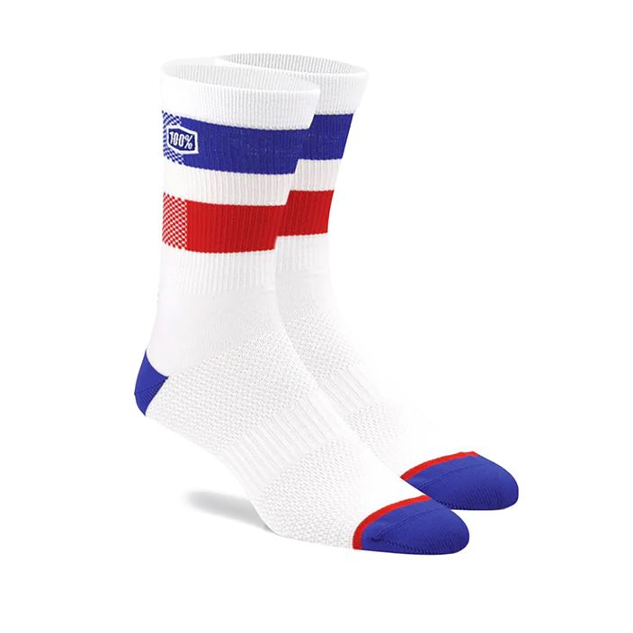 Чорапи за колоездене 100% Flow Performance бели 2
