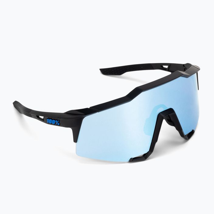 100% Speedcraft матово черни/хипер сини многослойни огледални очила за колоездене 60007-00004 2
