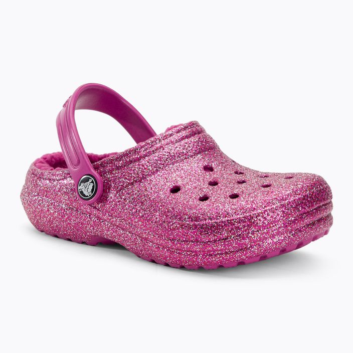 Детски джапанки Crocs Classic Lined Glitter Clog fuchsia fun/multi 2