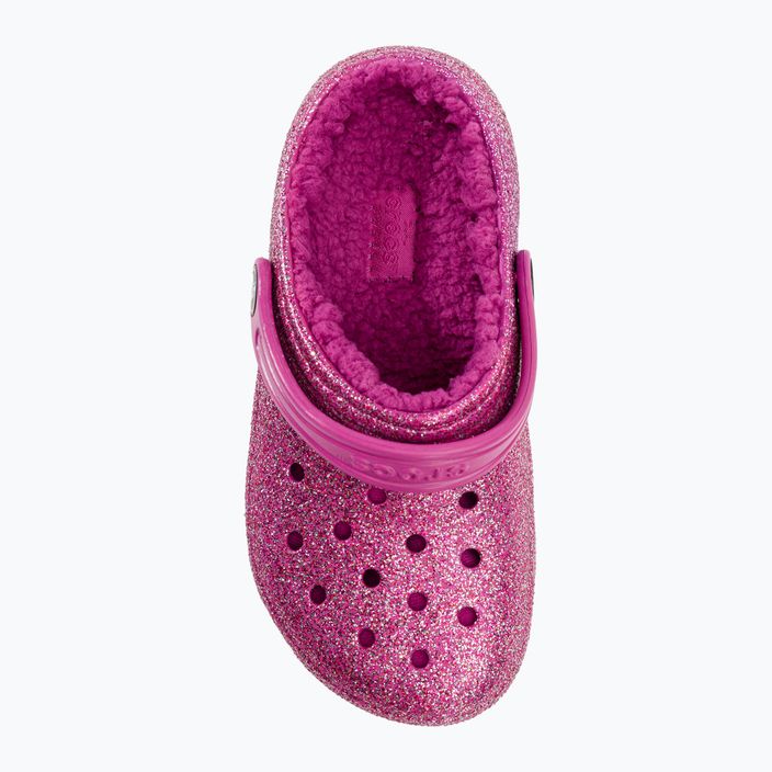 Детски джапанки Crocs Classic Lined Glitter Clog fuchsia fun/multi 7