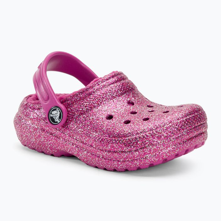 Детски джапанки Crocs Classic Lined Glitter Clog fuchsia fun/multi 2