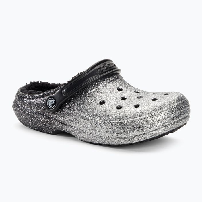 Crocs Classic Glitter Lined Clog black/silver джапанки