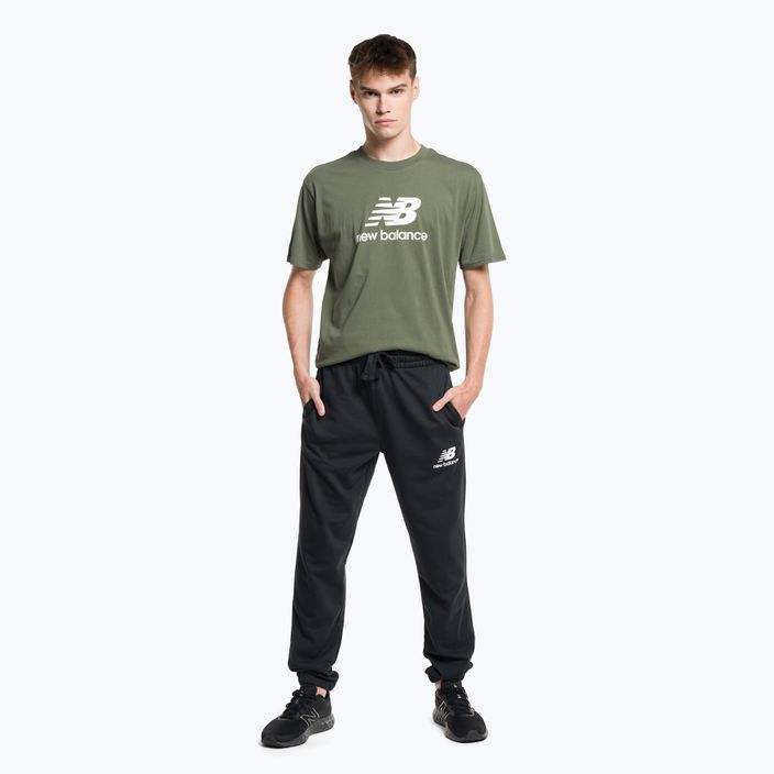 New Balance Essentials Stacked Logo French мъжки панталони за тренировка черен NBMP31539BK 2
