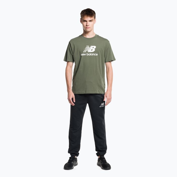 Мъжка тренировъчна тениска New Balance Essentials Stacked Logo Co зелена NBMT31541DON 2