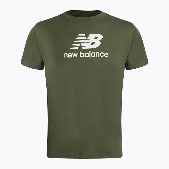 Мъжка тренировъчна тениска New Balance Essentials Stacked Logo Co зелена NBMT31541DON 5