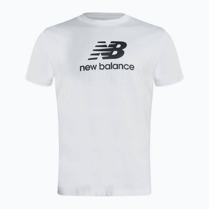 New Balance Essentials Stacked Logo Co мъжка тениска за тренировки бяла NBMT31541WT 5
