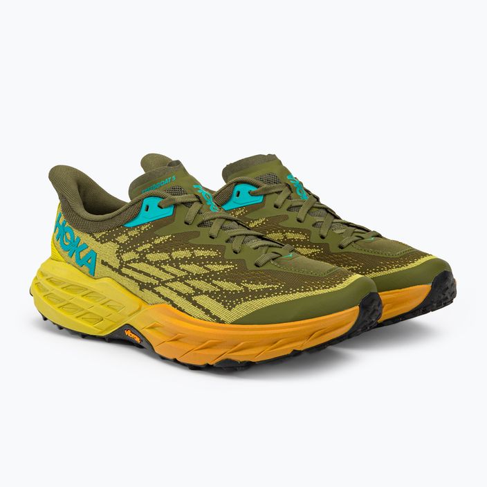 Мъжки обувки за бягане HOKA Speedgoat 5 зеленожълти 1123157-APFR 3