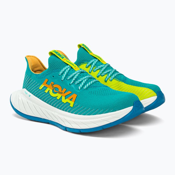 Дамски обувки за бягане HOKA Carbon X 3 blue-yellow 1123193-CEPR 5