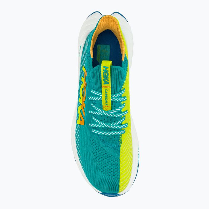 Дамски обувки за бягане HOKA Carbon X 3 blue-yellow 1123193-CEPR 7