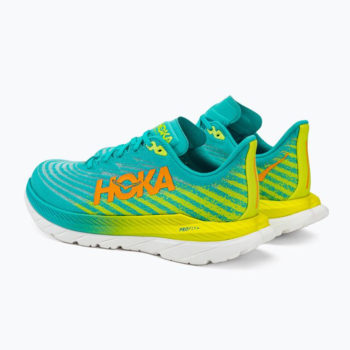 Мъжки обувки за бягане HOKA Mach 5, синьо/жълто 1127893-CEPR 4