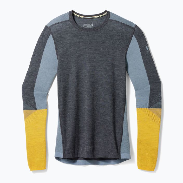 Мъжки термобельо Smartwool Intraknit Merino Baselayer Colorblock Crew с дълъг ръкав и въглен 3