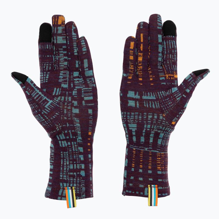 Smartwool Thermal Merino ръкавици за трекинг purple iris digi plaid 2