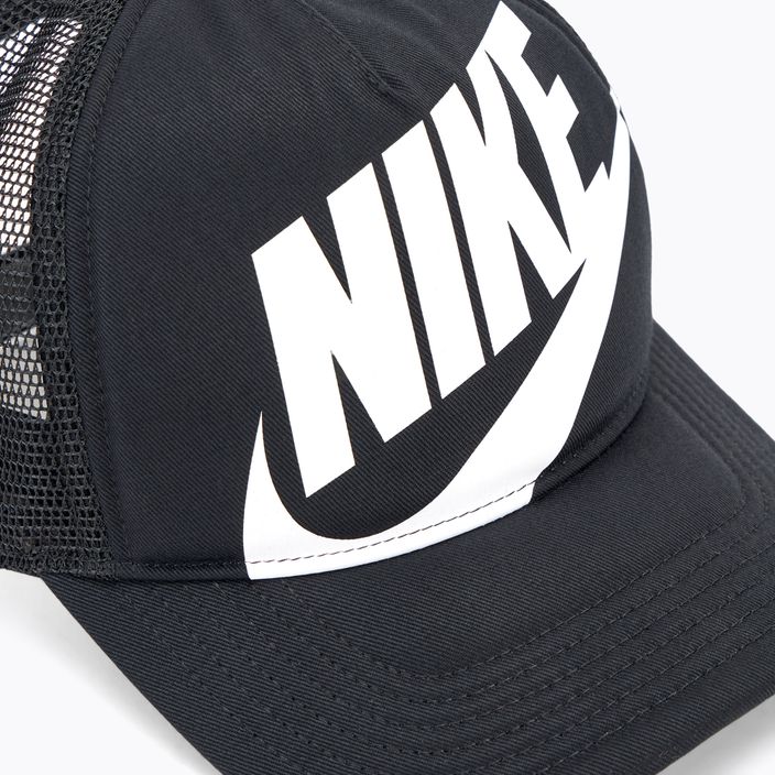 Nike Rise Structured Trucker детска бейзболна шапка черно / черно / бяло 3