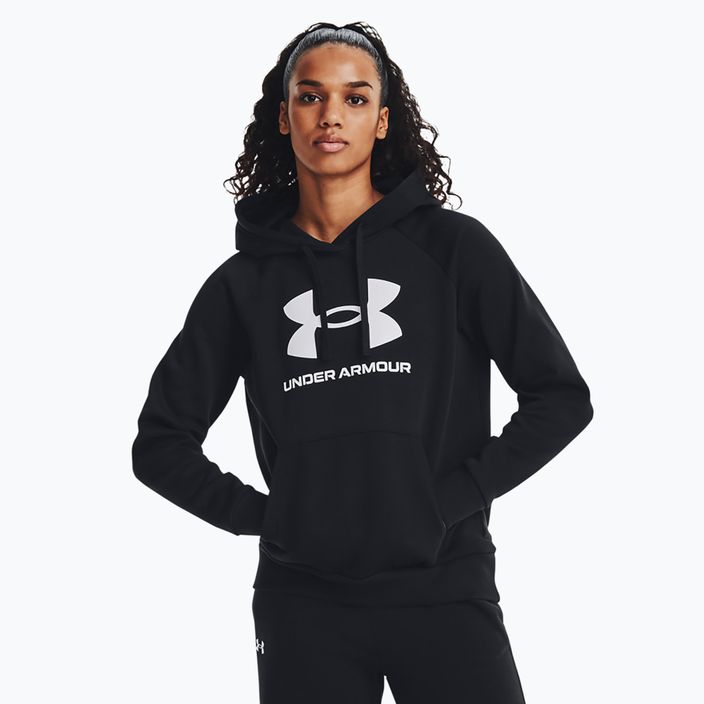 Дамски анцуг Under Armour Rival Fleece Big Logo Hoody black/white