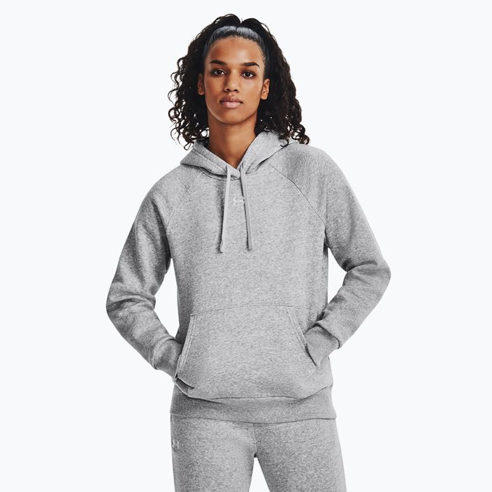 Дамски суитшърт Under Armour Rival Fleece Hoodie mod gray light heather/white