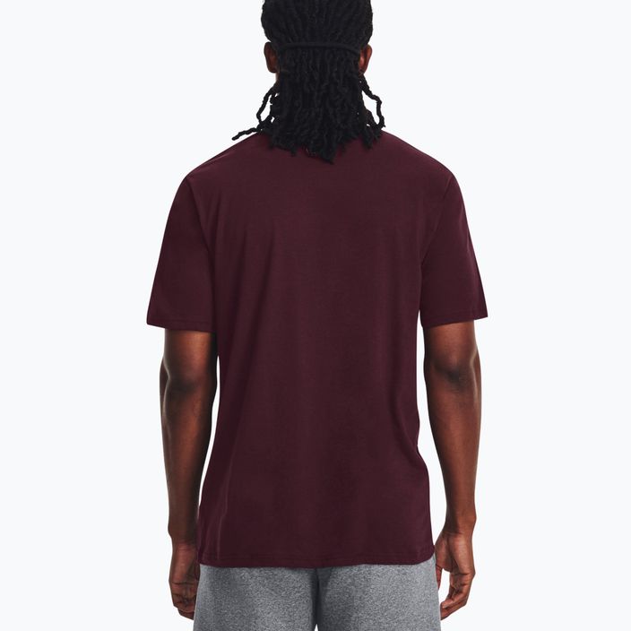 Мъжка тениска Under Armour Big Logo Fill тъмно кестеняво/мъгливо лилаво/виолетово червено 2