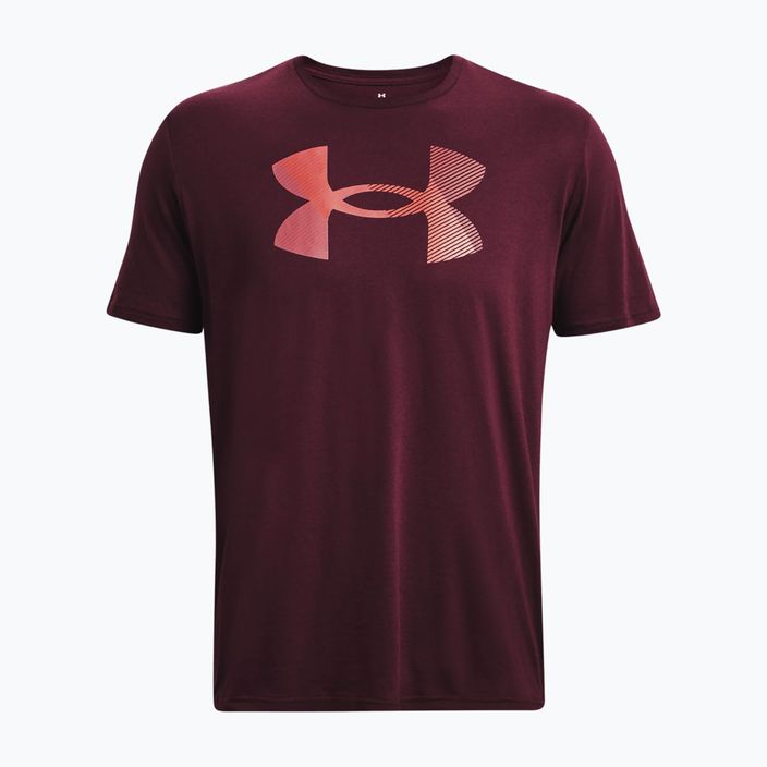 Мъжка тениска Under Armour Big Logo Fill тъмно кестеняво/мъгливо лилаво/виолетово червено 4