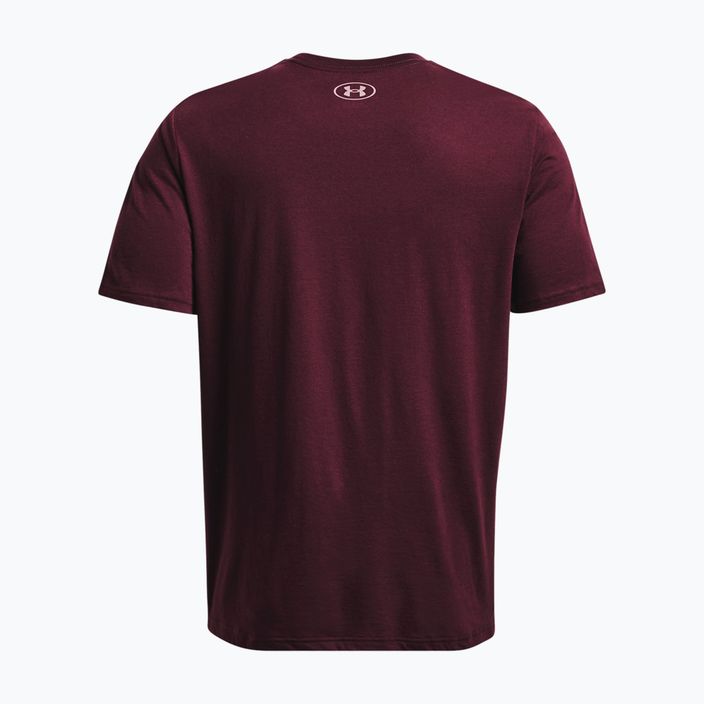 Мъжка тениска Under Armour Big Logo Fill тъмно кестеняво/мъгливо лилаво/виолетово червено 5