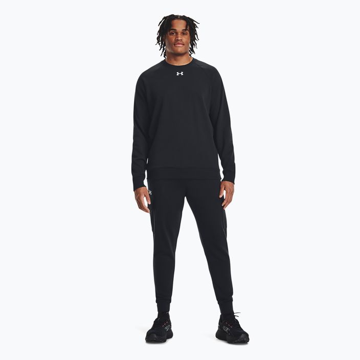 Мъжки суитшърт Under Armour Rival Fleece Crew черен/бял 2