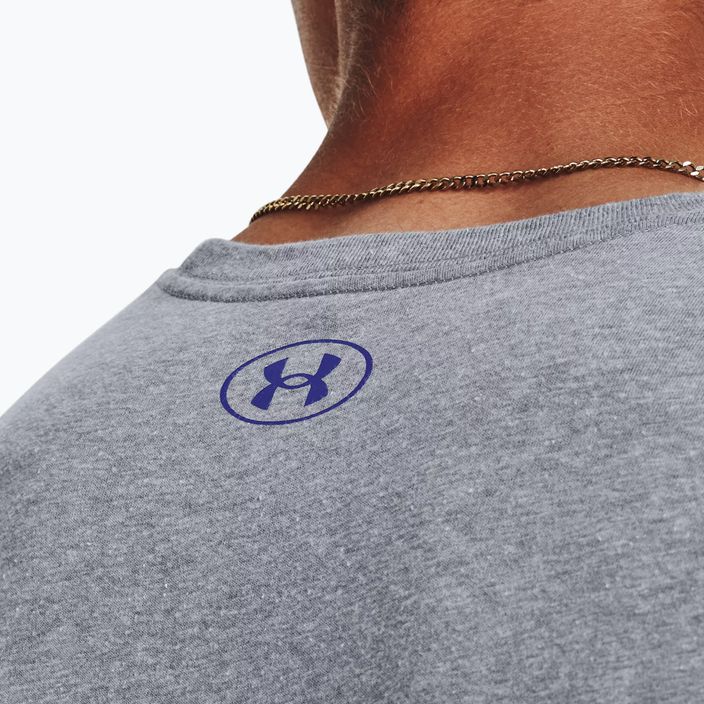 Мъжка тениска Under Armour Big Logo Fill steel light heather/black/royal 4