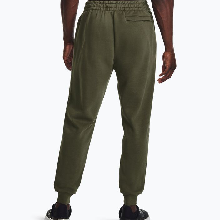 Мъжки тренировъчни панталони Under Armour Rival Fleece Joggers marine от зелен/бял 2