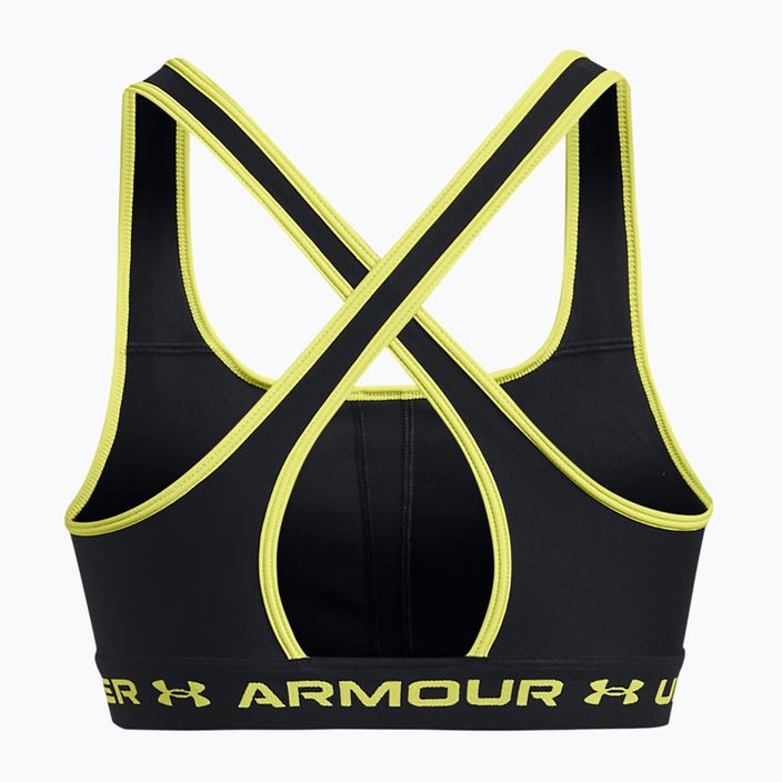 Фитнес сутиен Under Armour Crossback Mid black/lime yellow 6