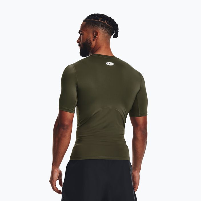 Under Armour HG Armour Comp SS Мъжка тениска за тренировки marine от зелен/бял 2