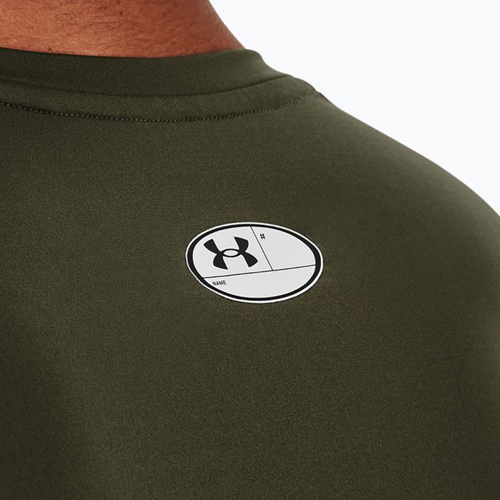Under Armour HG Armour Comp SS Мъжка тениска за тренировки marine от зелен/бял 3