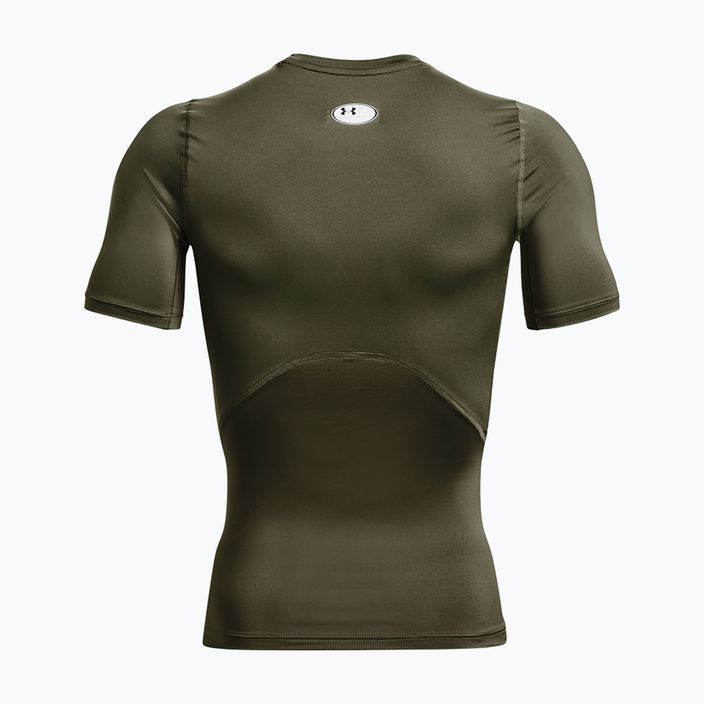 Under Armour HG Armour Comp SS Мъжка тениска за тренировки marine от зелен/бял 5