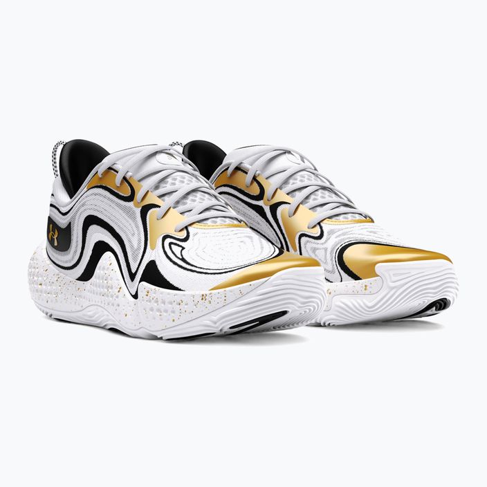 Баскетболни обувки Under Armour Spawn 6 бяло/черно/металическо злато 8