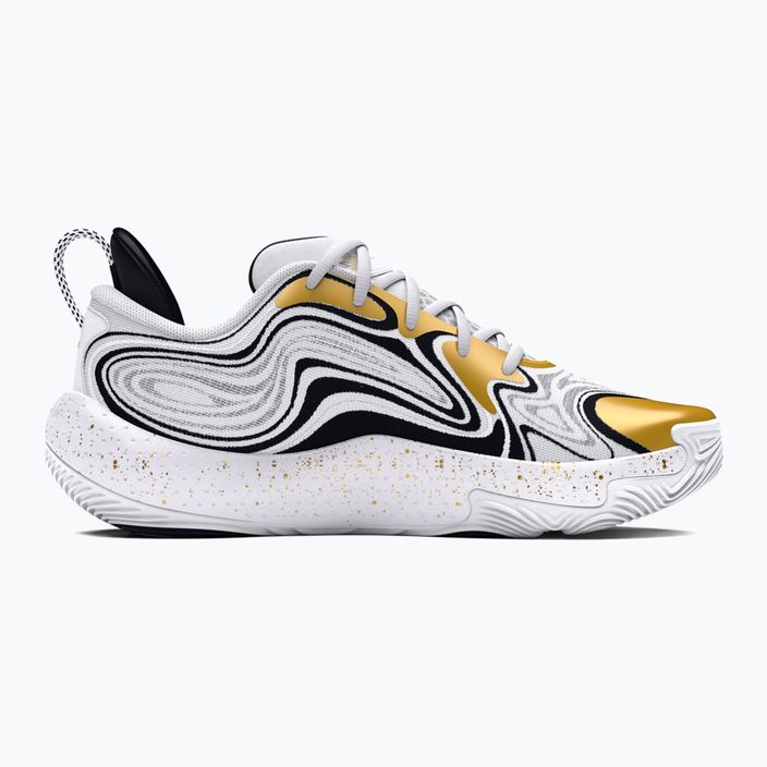 Баскетболни обувки Under Armour Spawn 6 бяло/черно/металическо злато 9