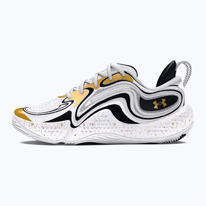 Баскетболни обувки Under Armour Spawn 6 бяло/черно/металическо злато 10
