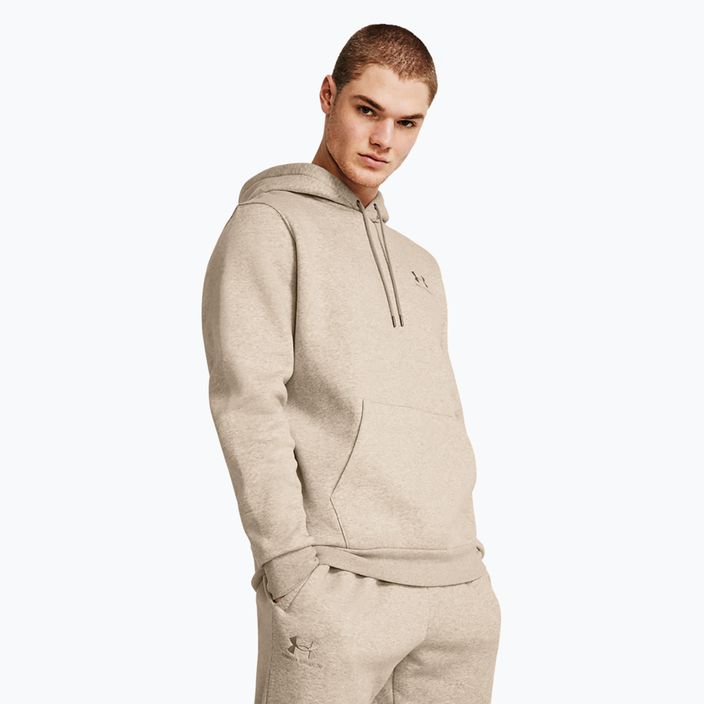 Мъжка спортна качулка Under Armour Essential Fleece Hoodie timberwolf taupe light hthr/timberwolf taupe