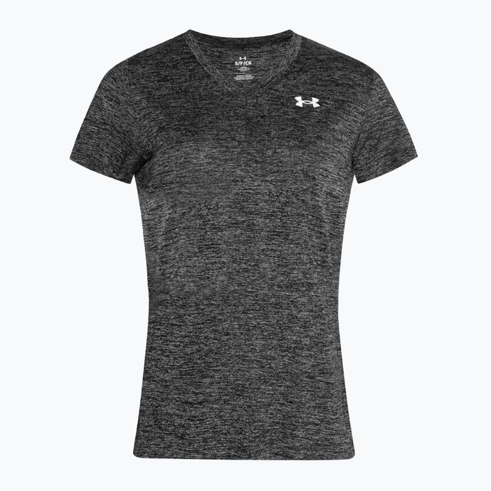 Under Armour Tech V-Twist черно-бяла тениска за тренировки за жени 3