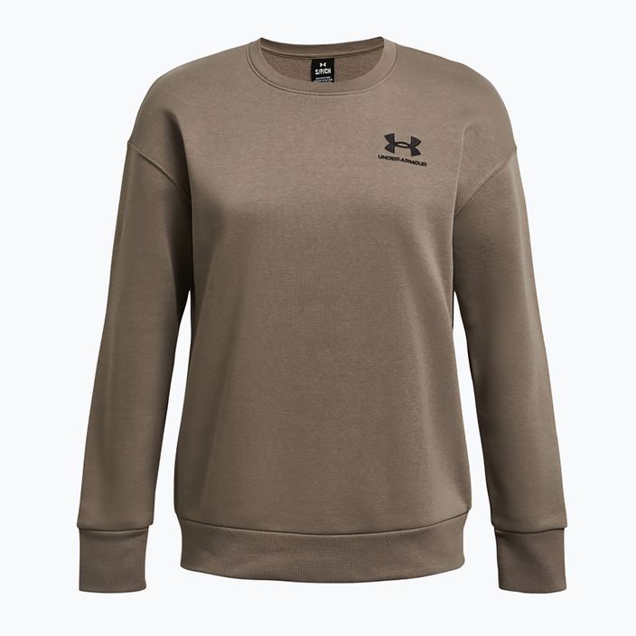 Дамски суитшърт Under Armour Essential Fleece Crew тъмнокафяв сумрак/черно 4