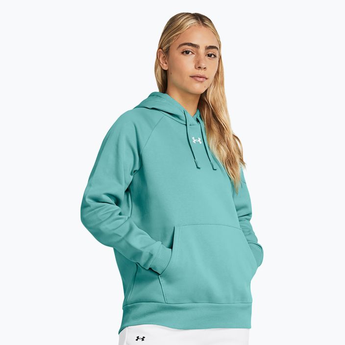 Under Armour Rival Fleece Hoodie radial turquoise/white - дамски