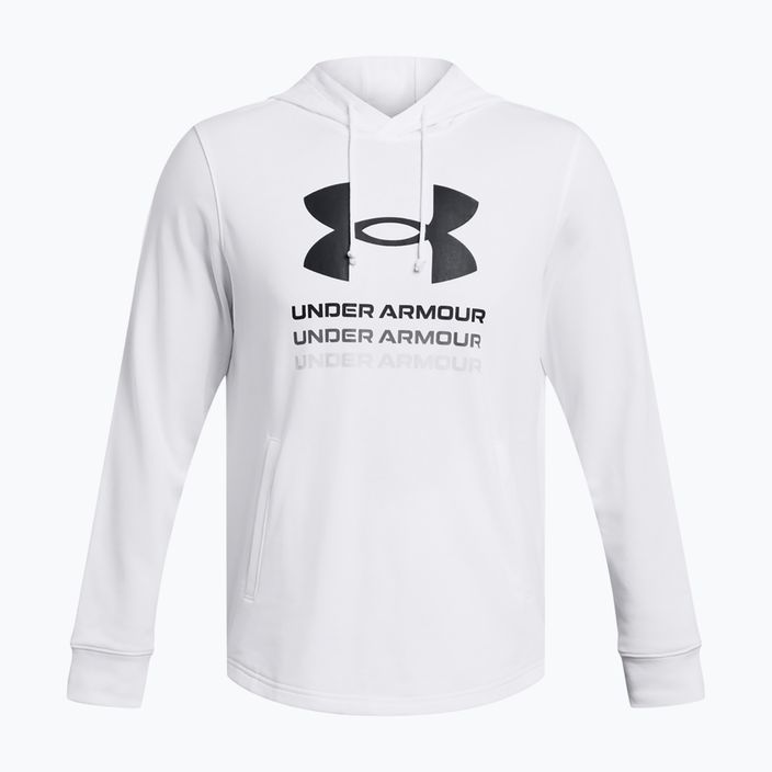 Мъжки качулки Under Armour Rival Terry Graphic Hood white/black 3